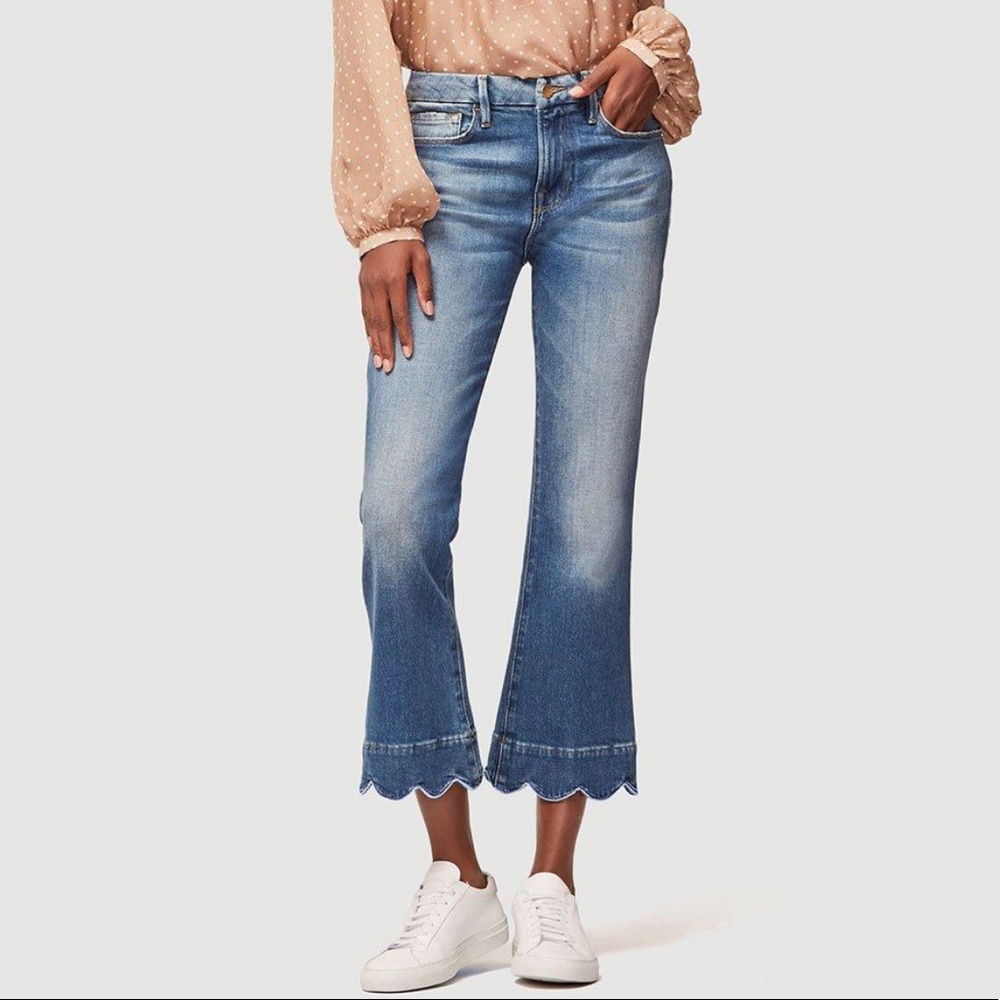 FRAME Le Crop Mini Boot Scallop Hem Jeans